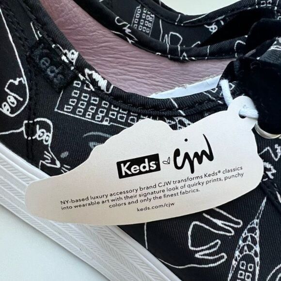 Keds Triple Kick CJW Silk Signature Print Sneakers Black US 7.5 - Picture 9 of 10